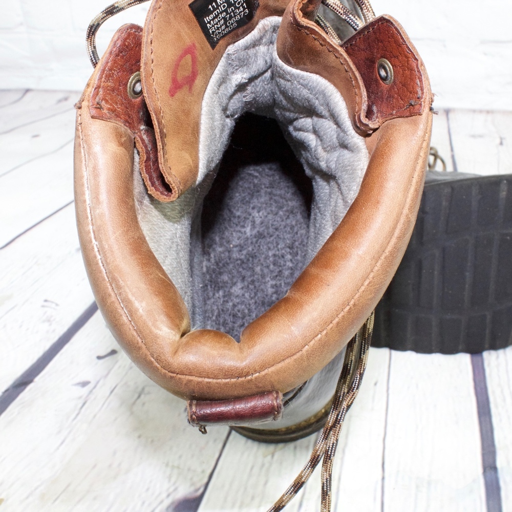 LL Bean Waterproof Kangaroo Brown Leather Boots 11 - Picture 6 of 8